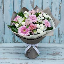 Букет цветов из:  Герберы, Альстромерии и Хризантемы в Степном Ставропольский край