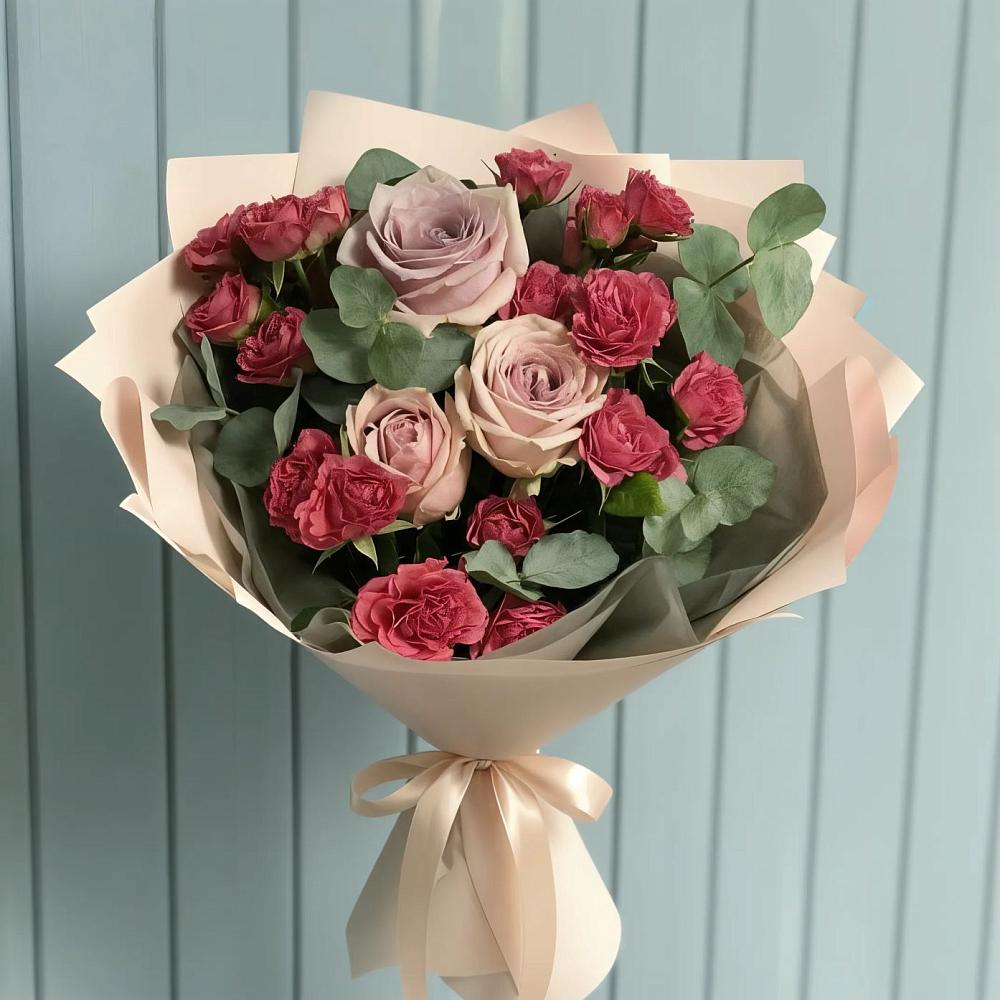 Букет цветов из: Гвоздики и Розы в Степном Ставропольский край