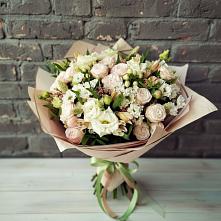 Букет цветов из:  Альстромерии, Розы и Хризантемы в Степном Ставропольский край