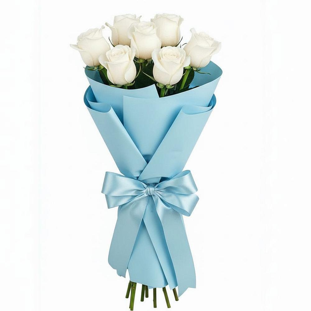 Букет 7 белых роз Проуд в Степном Ставропольский край