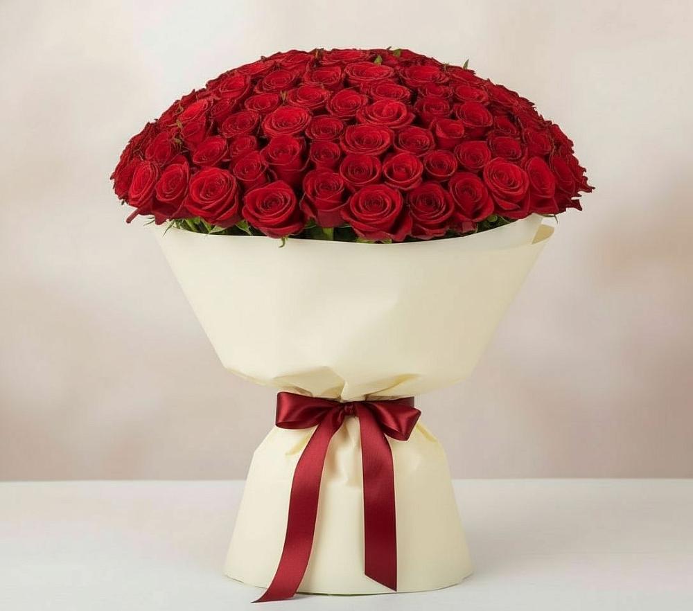 Букет 101 Красная роза Милано в Степном Ставропольский край
