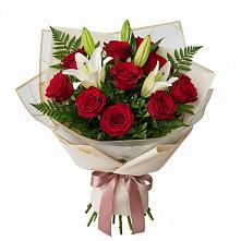 Букет цветов из:  Лилии и Розы в Степном Ставропольский край