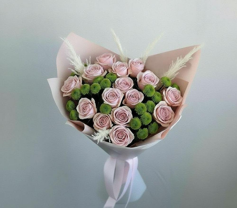 Букет цветов из: Розы и Хризантемы в Степном Ставропольский край