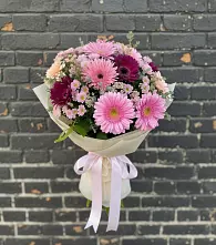 Букет цветов из:  Герберы и Хризантемы в Степном Ставропольский край