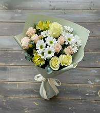 Букет цветов из:  Альстромерии, Розы и Хризантемы в Степном Ставропольский край