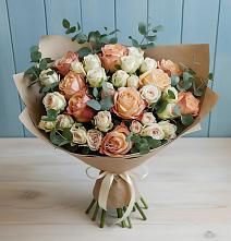 Букет цветов из:  Альстромерии и Розы в Степном Ставропольский край