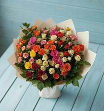 Букет Микс из разноцветных кустовых роз #REPLACE_PRED# Степном Ставропольский край